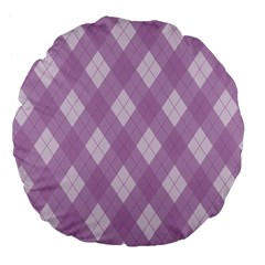 Plaid Pattern Large 18  Premium Flano Round Cushions by Valentinaart