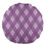 Plaid pattern Large 18  Premium Flano Round Cushions Front