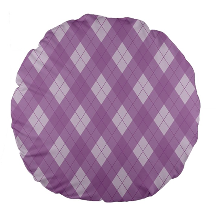 Plaid pattern Large 18  Premium Flano Round Cushions