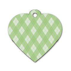 Plaid Pattern Dog Tag Heart (two Sides) by Valentinaart