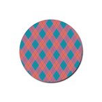 Plaid pattern Rubber Round Coaster (4 pack)  Front