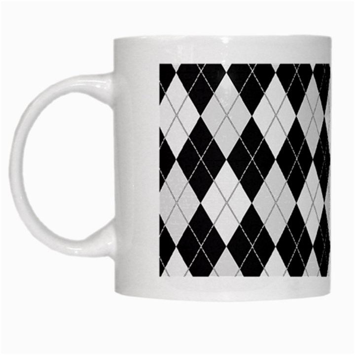 Plaid pattern White Mugs