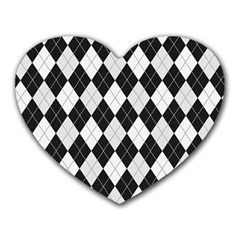 Plaid Pattern Heart Mousepads