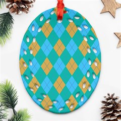 Plaid Pattern Ornament (oval Filigree) by Valentinaart