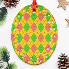 Plaid Pattern Ornament (oval Filigree) by Valentinaart