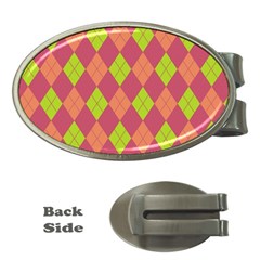 Plaid Pattern Money Clips (oval)  by Valentinaart