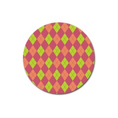 Plaid Pattern Magnet 3  (round) by Valentinaart