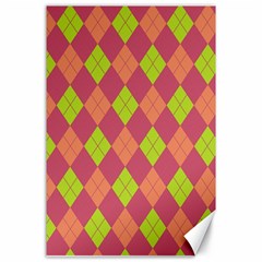 Plaid Pattern Canvas 24  X 36  by Valentinaart