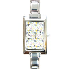 Vintage Spring Flower Pattern  Rectangle Italian Charm Watch