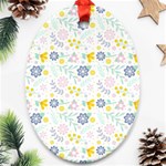 Vintage Spring Flower Pattern  Ornament (Oval) Front