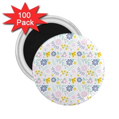 Vintage Spring Flower Pattern  2 25  Magnets (100 Pack) 