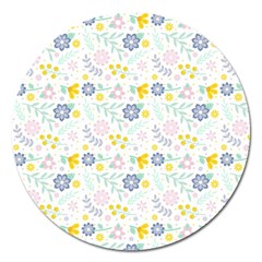 Vintage Spring Flower Pattern  Magnet 5  (round)