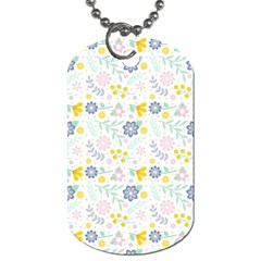 Vintage Spring Flower Pattern  Dog Tag (two Sides)