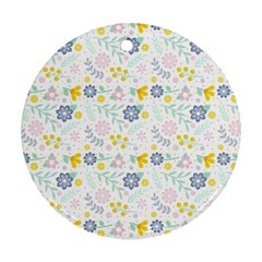 Vintage Spring Flower Pattern  Round Ornament (two Sides)