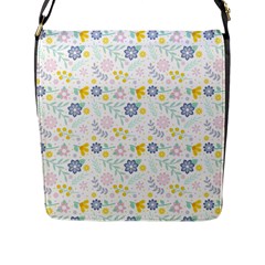 Vintage Spring Flower Pattern  Flap Messenger Bag (l) 