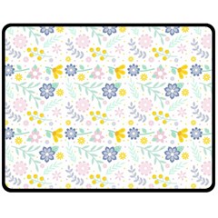 Vintage Spring Flower Pattern  Double Sided Fleece Blanket (medium) 