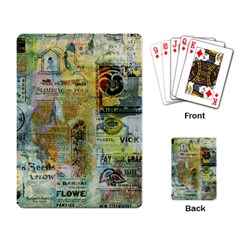 Old Newspaper And Gold Acryl Painting Collage Playing Card by EDDArt