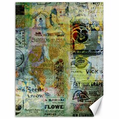 Old Newspaper And Gold Acryl Painting Collage Canvas 18  X 24   by EDDArt