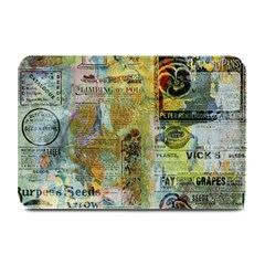 Old Newspaper And Gold Acryl Painting Collage Plate Mats by EDDArt