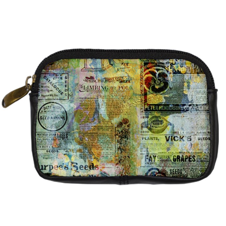 Old Newspaper And Gold Acryl Painting Collage Digital Camera Cases