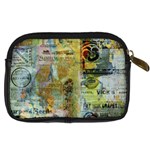 Old Newspaper And Gold Acryl Painting Collage Digital Camera Cases Back