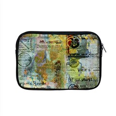 Old Newspaper And Gold Acryl Painting Collage Apple Macbook Pro 15  Zipper Case by EDDArt