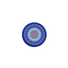 Power Flower Mandala   Blue Cyan Violet 1  Mini Magnets by EDDArt