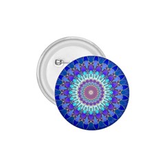 Power Flower Mandala   Blue Cyan Violet 1 75  Buttons by EDDArt