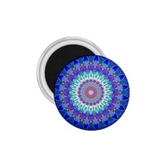 Power Flower Mandala   Blue Cyan Violet 1 75  Magnets by EDDArt