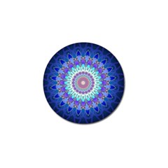 Power Flower Mandala   Blue Cyan Violet Golf Ball Marker (10 Pack) by EDDArt