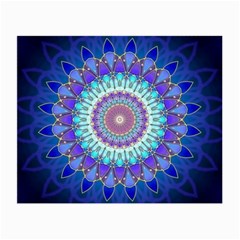 Power Flower Mandala   Blue Cyan Violet Small Glasses Cloth by EDDArt