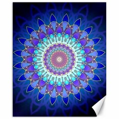 Power Flower Mandala   Blue Cyan Violet Canvas 16  X 20   by EDDArt