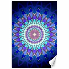 Power Flower Mandala   Blue Cyan Violet Canvas 20  X 30   by EDDArt