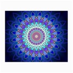 Power Flower Mandala   Blue Cyan Violet Small Glasses Cloth (2-Side) Back