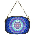 Power Flower Mandala   Blue Cyan Violet Chain Purses (Two Sides)  Back