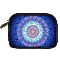 Power Flower Mandala   Blue Cyan Violet Digital Camera Cases by EDDArt