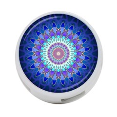 Power Flower Mandala   Blue Cyan Violet 4-port Usb Hub (two Sides)  by EDDArt