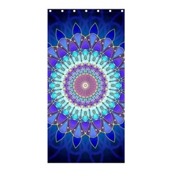 Power Flower Mandala   Blue Cyan Violet Shower Curtain 36  X 72  (stall)  by EDDArt