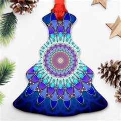 Power Flower Mandala   Blue Cyan Violet Ornament (christmas Tree)  by EDDArt