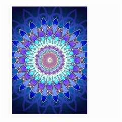 Power Flower Mandala   Blue Cyan Violet Large Garden Flag (two Sides) by EDDArt