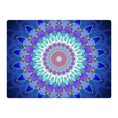 Power Flower Mandala   Blue Cyan Violet Double Sided Flano Blanket (mini)  by EDDArt