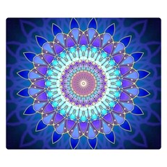 Power Flower Mandala   Blue Cyan Violet Double Sided Flano Blanket (small)  by EDDArt