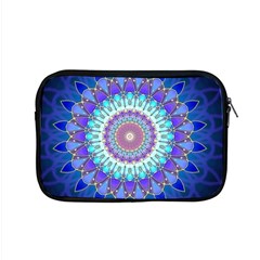 Power Flower Mandala   Blue Cyan Violet Apple Macbook Pro 15  Zipper Case by EDDArt