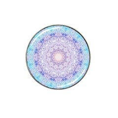 India Mehndi Style Mandala   Cyan Lilac Hat Clip Ball Marker by EDDArt