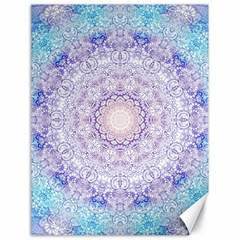 India Mehndi Style Mandala   Cyan Lilac Canvas 18  X 24   by EDDArt