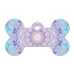 India Mehndi Style Mandala   Cyan Lilac Dog Tag Bone (Two Sides) Front