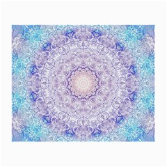 India Mehndi Style Mandala   Cyan Lilac Small Glasses Cloth (2-side) by EDDArt