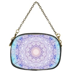 India Mehndi Style Mandala   Cyan Lilac Chain Purses (one Side)  by EDDArt