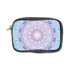 India Mehndi Style Mandala   Cyan Lilac Coin Purse by EDDArt