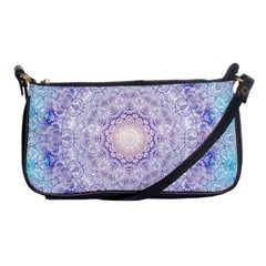 India Mehndi Style Mandala   Cyan Lilac Shoulder Clutch Bags by EDDArt